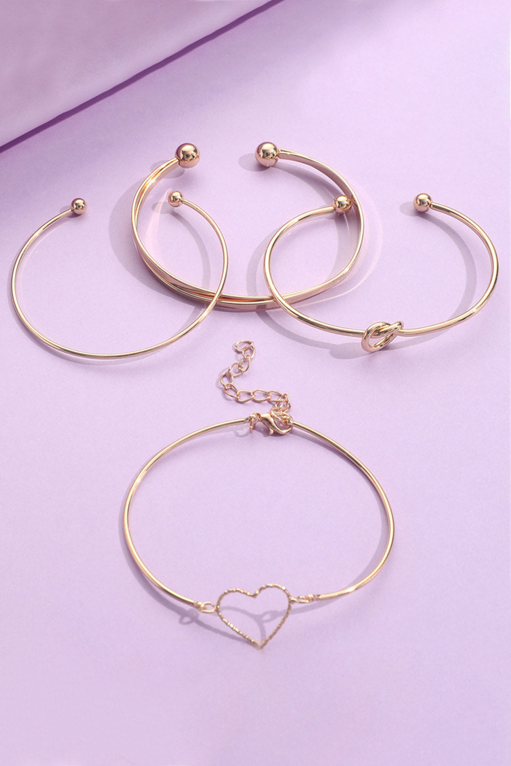 4-Piece Love Bracelet Set - Gold
