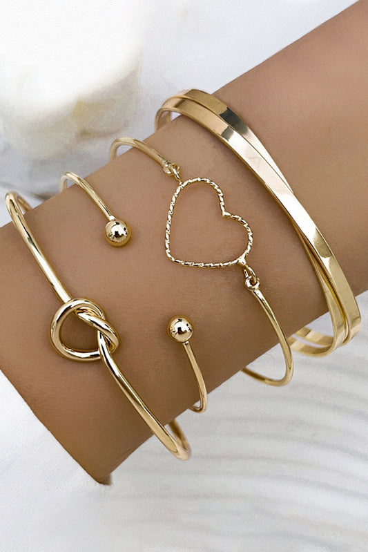 4-Piece Love Bracelet Set - Gold
